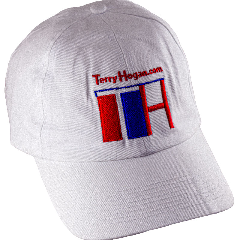 Real American Patriot Edition Baseball Cap with classic red, white, and blue embroidered terryhogan.com logo.